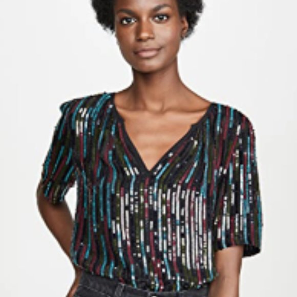 Retail $349 Graham & Spencer MYTHERESA Nikky Sequin Top NWT - Picture 3 of 14